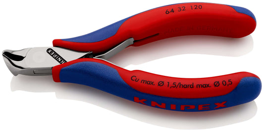 KNIPEX 64 32 120 Pinza de corte frontal para electrónica Con fundas en dos componentes 120 mm