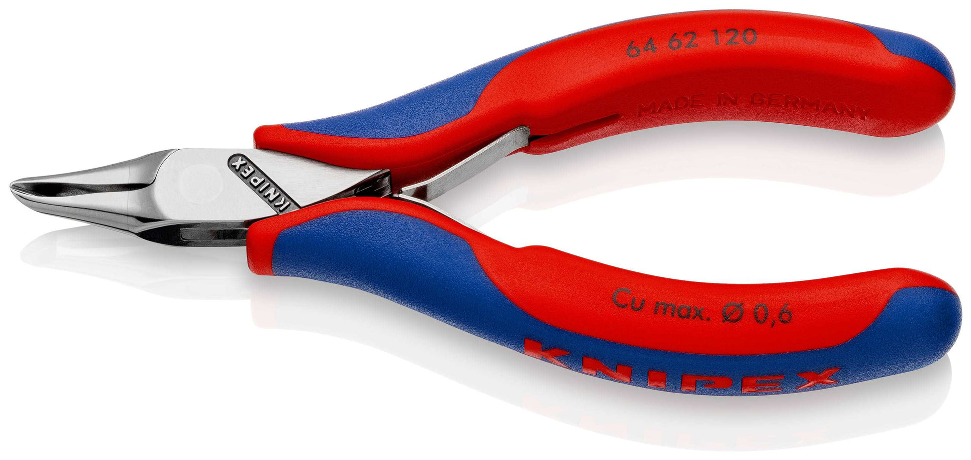 KNIPEX 64 62 120 Pinzas para cortar frontalmente para electrónica Con fundas en dos componentes 120 mm