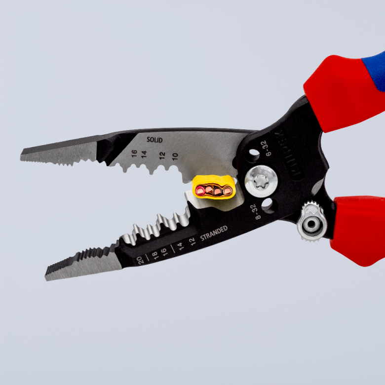 KNIPEX 13 72 8 Pinza pelacables multifunción versión americana con mangos ergonómicos pavonada 200 mm (8″)