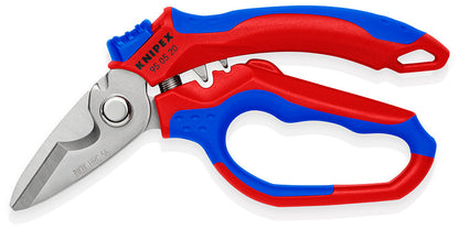 KNIPEX 95 05 20 SB Tijeras de electricista acodadas con mangos en dos componentes, reforzadas con fibra de vidrio pulido espejo 160 mm