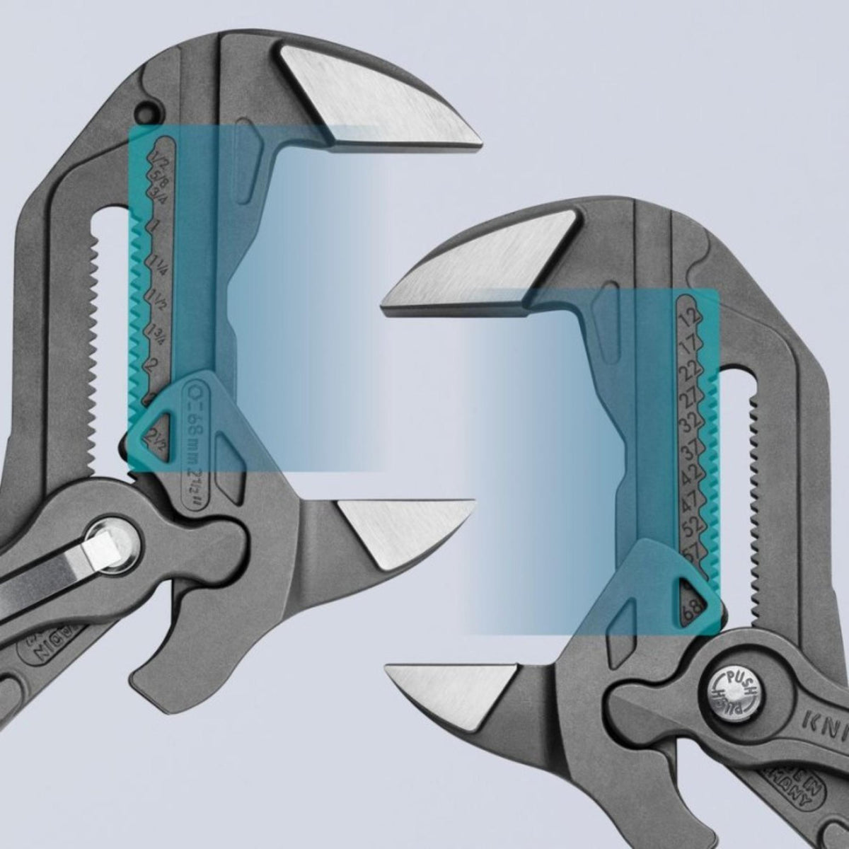 KNIPEX 86 01 300 Pinza de extensión y llave en una sola herramienta con mangos de plástico pavonada  300 mm (12'')