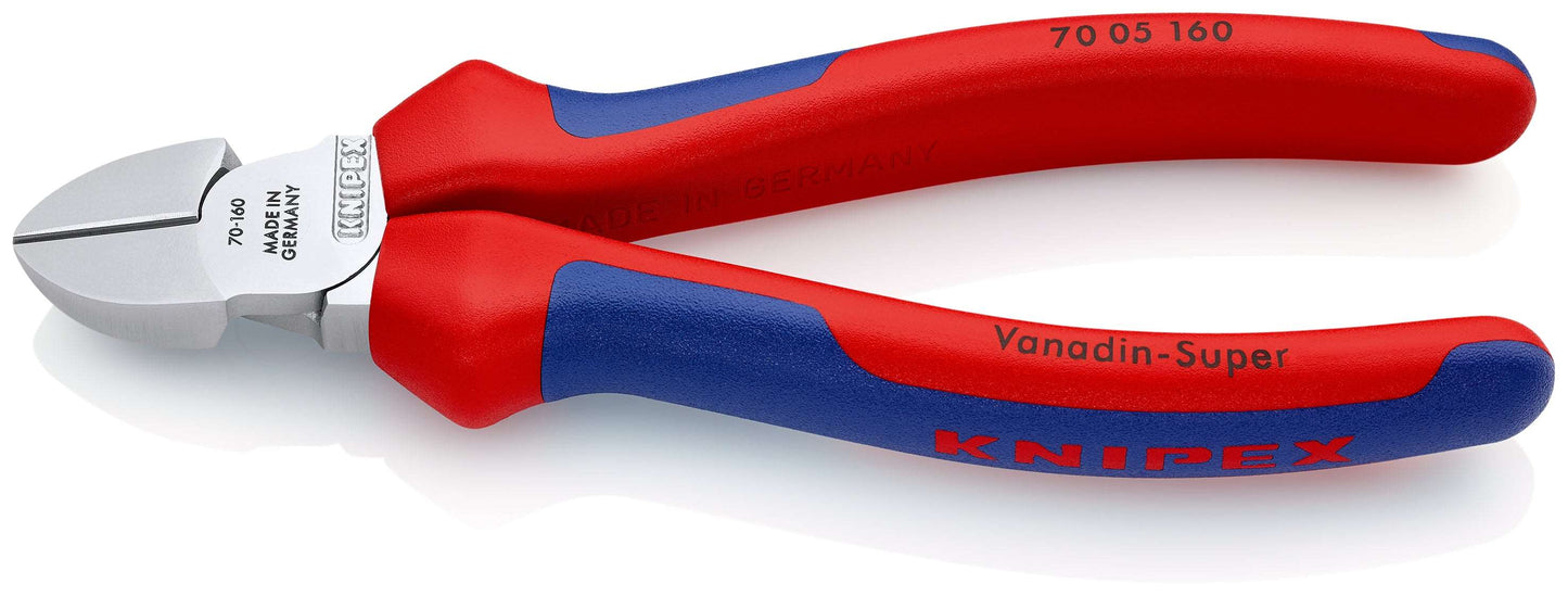 KNIPEX 70 05 160 SB Pinzas de corte diagonal Con fundas en dos componentes cromado 160 mm