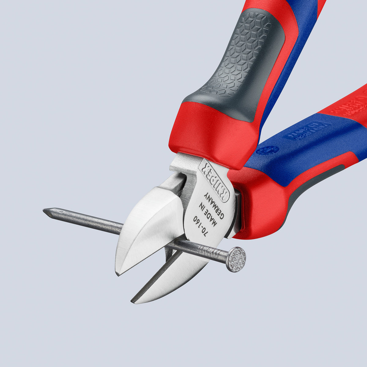 KNIPEX 70 05 160 SB Pinza de corte diagonal con mangos ergonómicos cromada 160 mm (6.25'')