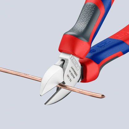KNIPEX 70 05 160 SB Pinza de corte diagonal con mangos ergonómicos cromada 160 mm (6.25'')