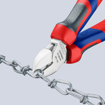KNIPEX 70 05 160 SB Pinza de corte diagonal con mangos ergonómicos cromada 160 mm (6.25'')
