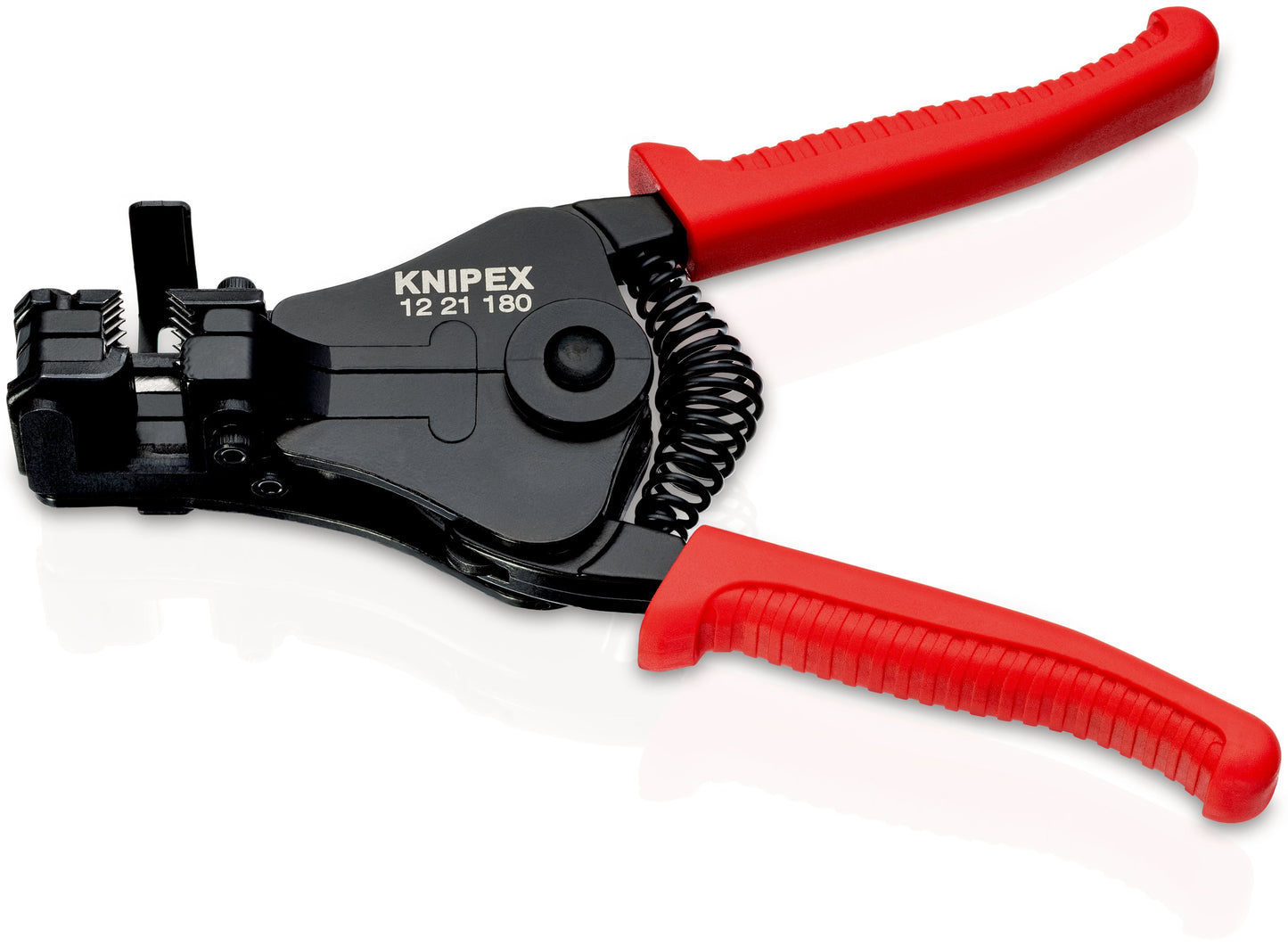 KNIPEX 12 21 180 SB Pinza pelacables con cuchillas adaptadas con mangos de plástico lacado negro 180 mm (7.25″)