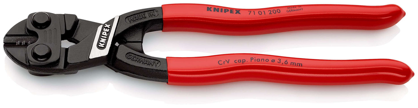 KNIPEX 71 01 200 SB CoBolt© Cortapernos compacto recubierto de plástico acabado pavonado 200 mm