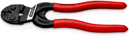 KNIPEX 71 31 160 CoBolt® S Cortapernos compactos con muesca en el filo de corte recubierto de plástico acabado pavonado 160 mm