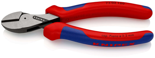 KNIPEX 73 02 160 X-Cut® Pinzas de corte diagonal compactas gran efecto palanca Con fundas en dos componentes acabado pavonado 160 mm