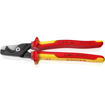KNIPEX 95 18 225 Cortacables aislado con corte escalonado StepCut XL 234 mm (9″)