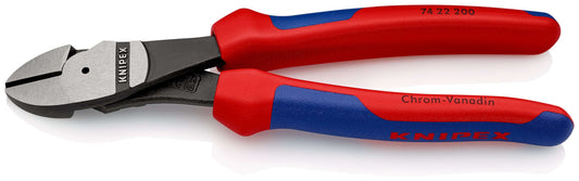 KNIPEX 74 22 200 Pinzas de corte diagonal tipo extra fuerte Con fundas en dos componentes acabado pavonado 200 mm