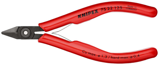 KNIPEX 75 22 125 Pinza de corte diagonal para electrónica Con fundas de plástico bruñido 125 mm