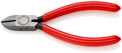 KNIPEX 76 01 125 Pinza de corte diagonal para electromecánica con mangos de plástico pavonada 125 mm (5'')