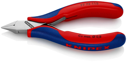 KNIPEX 77 72 115 SB Pinza de corte diagonal para electrónica Con fundas en dos componentes 115 mm