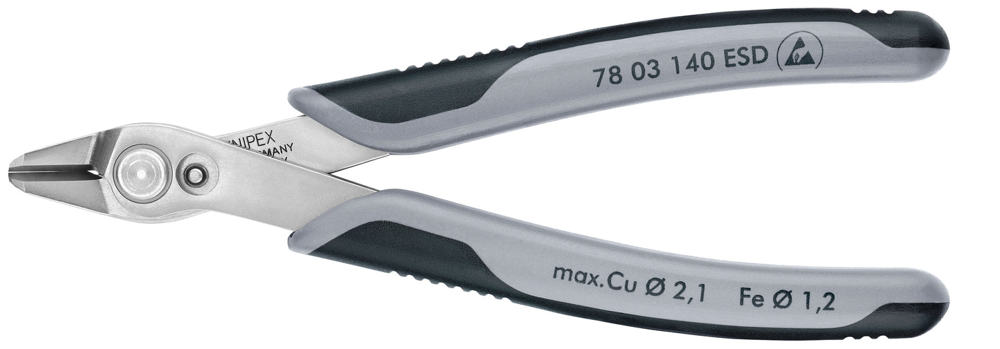 KNIPEX 78 03 140 ESD Electronic Super Knips® XL ESD con mangos multicomponentes 140 mm