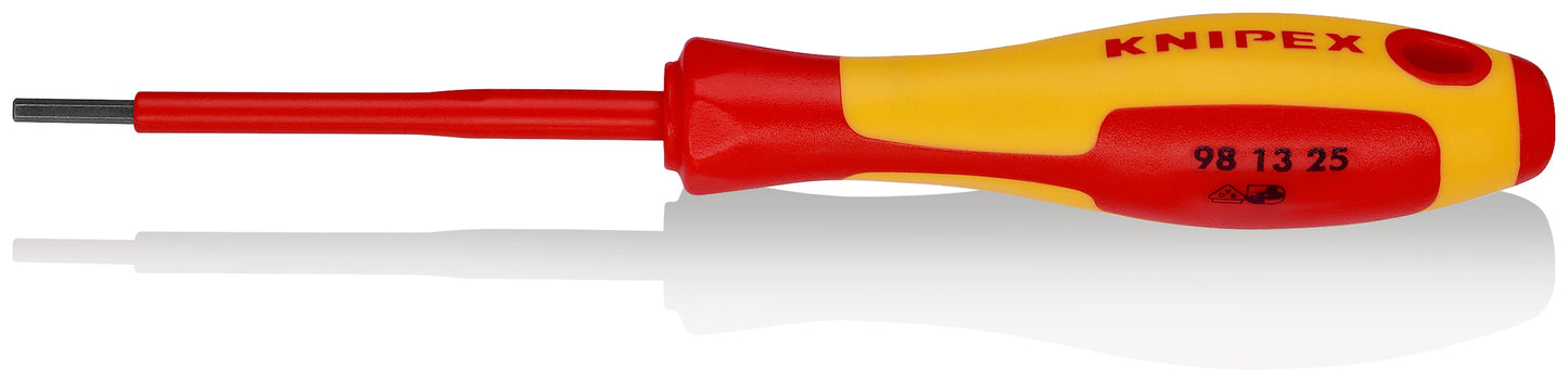 KNIPEX 98 13 25 Desarmador allen aislado 2.5 mm con mango ergonómico 1000V bruñido 177 mm (6.75'')
