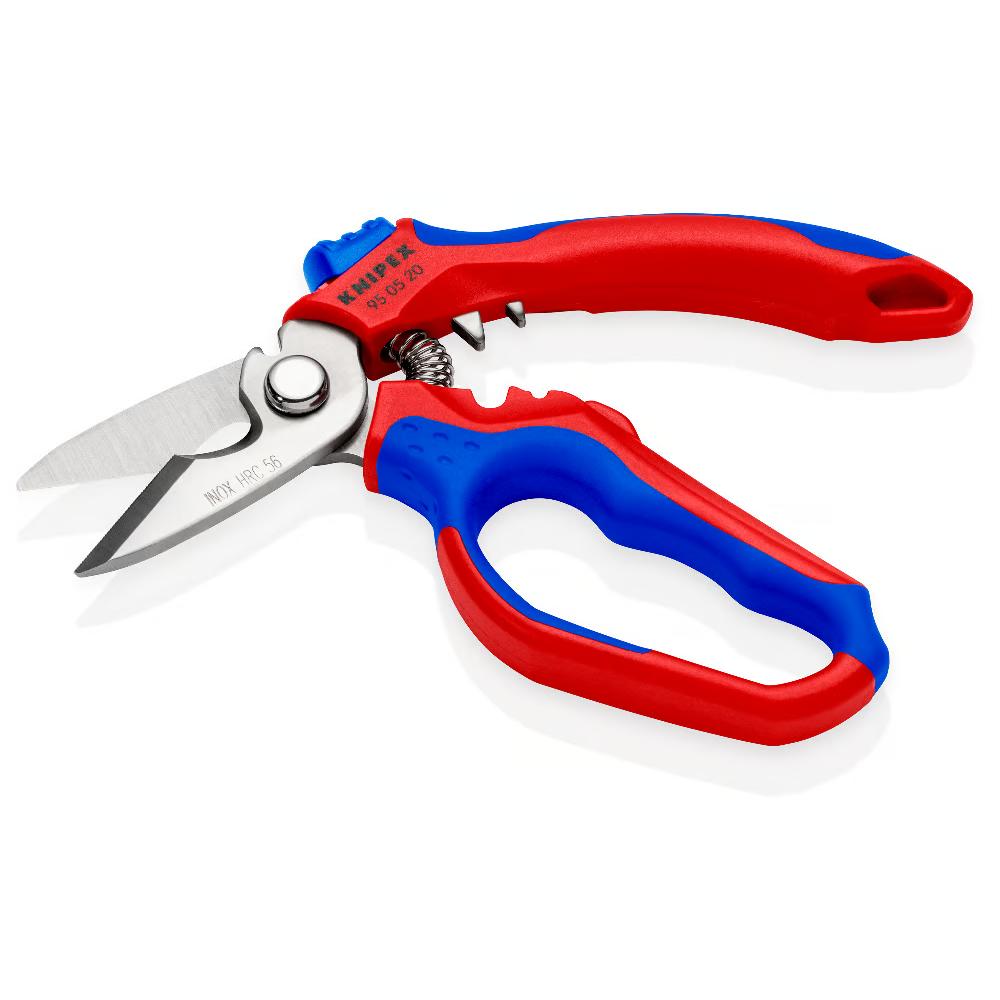 KNIPEX 95 05 20 SB Tijeras de electricista acodadas con mangos en dos componentes, reforzadas con fibra de vidrio pulido espejo 160 mm