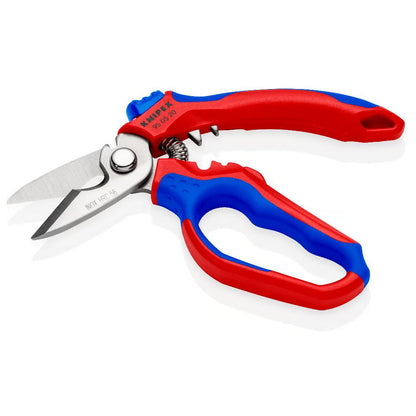 KNIPEX 95 05 20 SB Tijeras de electricista acodadas con mangos en dos componentes, reforzadas con fibra de vidrio pulido espejo 160 mm