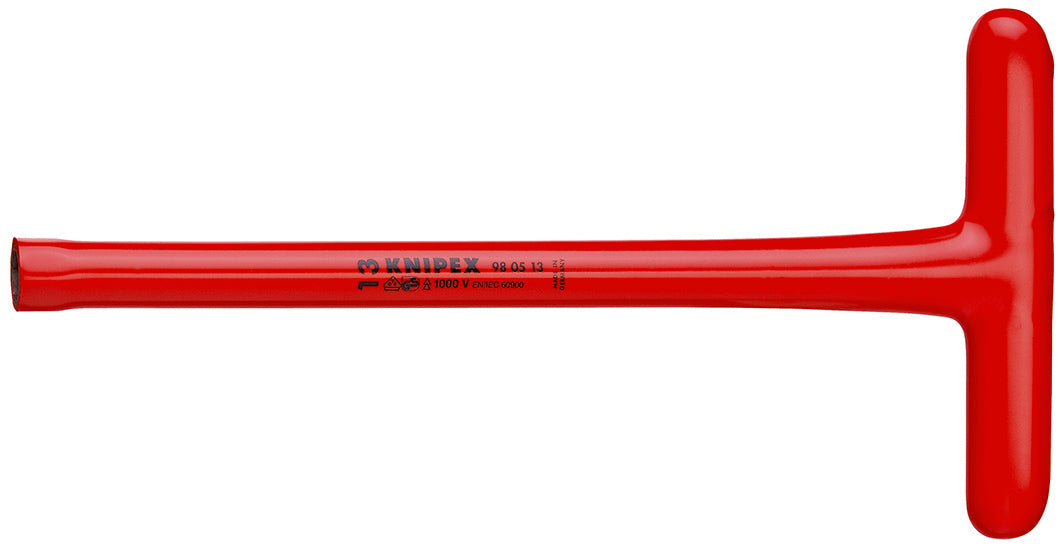 KNIPEX 98 05 13 Llave hexagonal tipo dado aislada 13 mm con mango en forma de T 1000V 300 mm (12'')