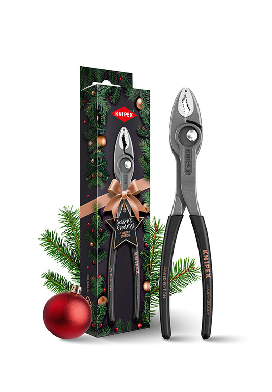 KNIPEX 82 01 200 S02 Pinza de mecánico de agarre frontal y lateral Twingrip 200 mm (8'') XMAS 2025 - Edición limitada