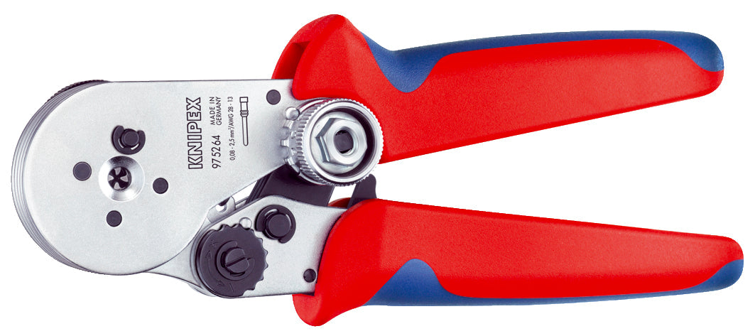 KNIPEX 97 52 64 Pinza para ponchar terminales girados con mangos en dos componentes cromado 180 mm