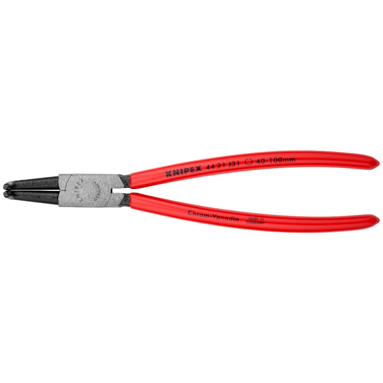 KNIPEX 44 21 J31 Pinza para anillos de retención interiores con puntas ángulo 90° con mangos de plástico pavonada 215 mm (8.5'')