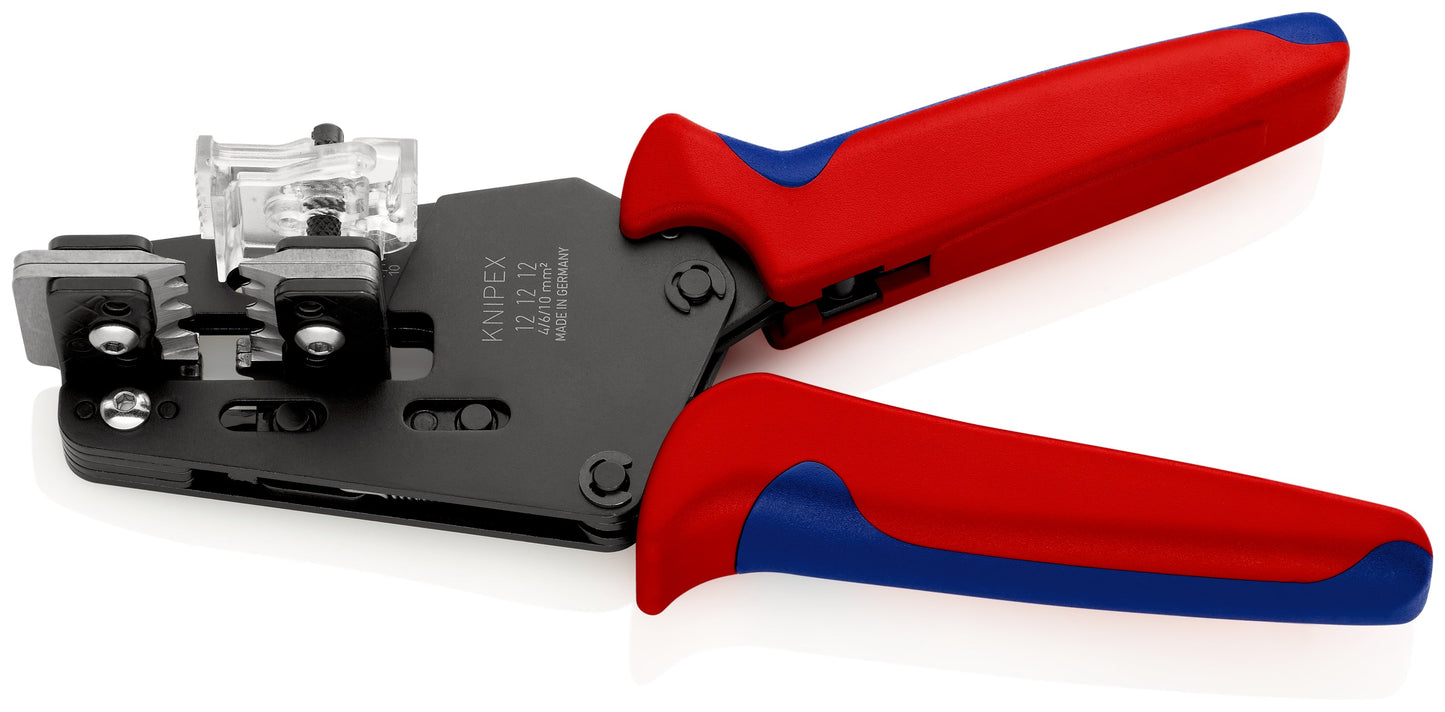 KNIPEX 12 12 12 Pinza pelacables de precisión con cuchillas adaptadas con mangos ergonómicos bruñido 195 mm (7.75″)
