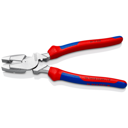 KNIPEX 09 15 240 Pinza de electricista modelo americano con mangos ergonómicos cromada 240 mm (9.5″)