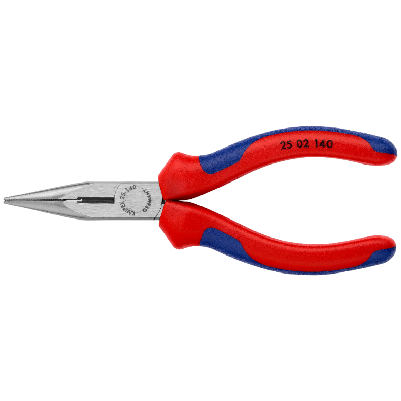 KNIPEX 25 02 140 SB Pinza de punta larga con filos de corte con mangos ergonómicos pavonada 140 mm (5.5″)