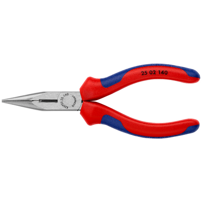 KNIPEX 25 02 140 SB Pinza de punta larga con filos de corte con mangos ergonómicos pavonada 140 mm (5.5″)