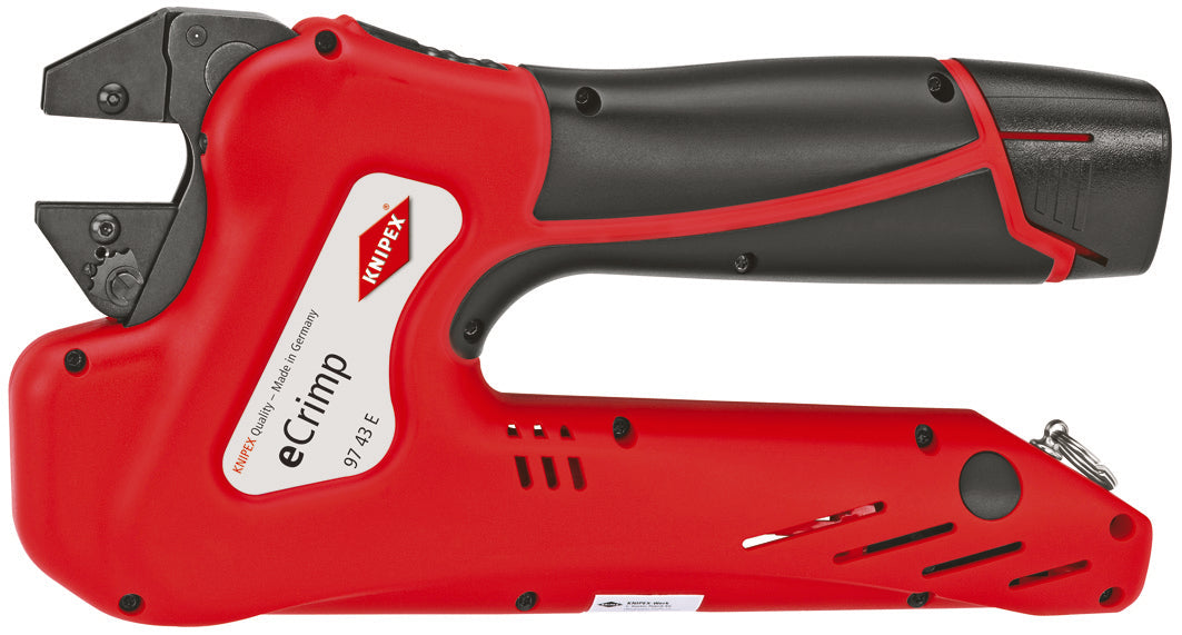 Knipex-97 43 E US eCrimp Pinza para ponchar de sistema electromecánico para mordazas intercambiables 270 mm