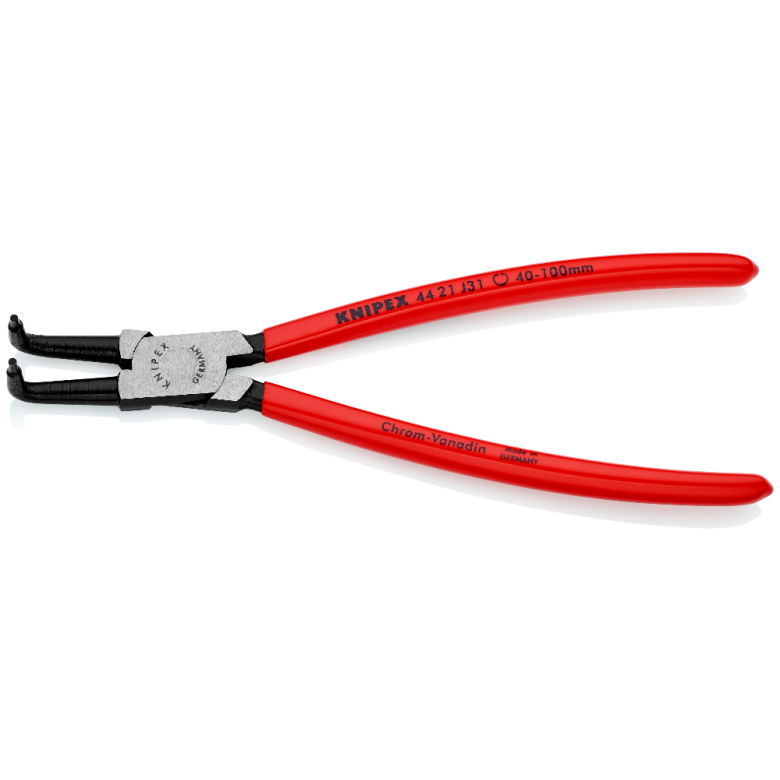 KNIPEX 44 21 J31 Pinza para anillos de retención interiores con puntas ángulo 90° con mangos de plástico pavonada 215 mm (8.5'')