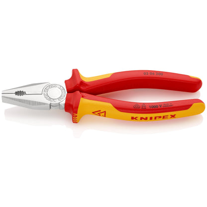 KNIPEX 03 06 200 SB Pinza aislada universal con mangos ergonómicos 1000V cromada 200 mm (8'')