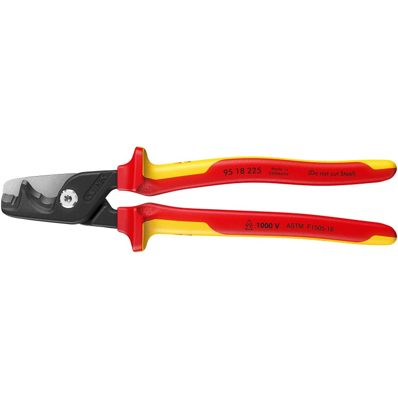 KNIPEX 95 18 225 Cortacables aislado con corte escalonado StepCut XL 234 mm (9″)