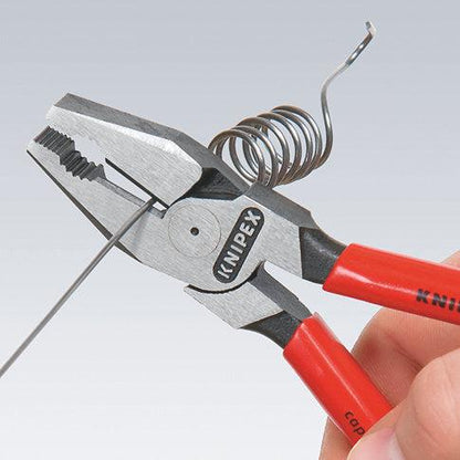 KNIPEX 02 01 180 SB Pinza universal de alta palanca con mangos de plástico pavonada 180 mm (7.25″)