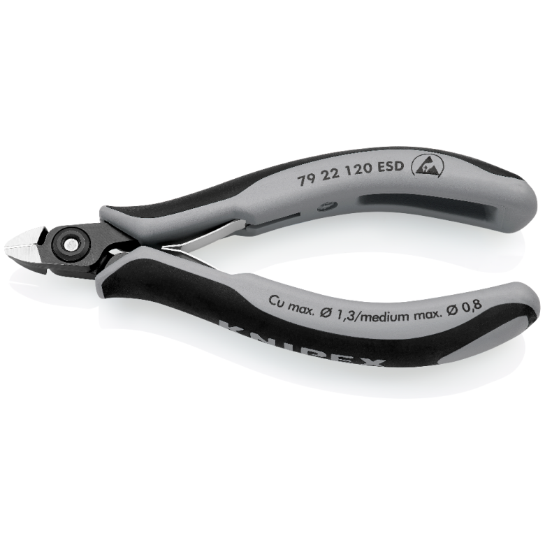 KNIPEX 79 22 120 ESD Pinzas de precisión de corte diagonal para electrónica ESD 120 mm