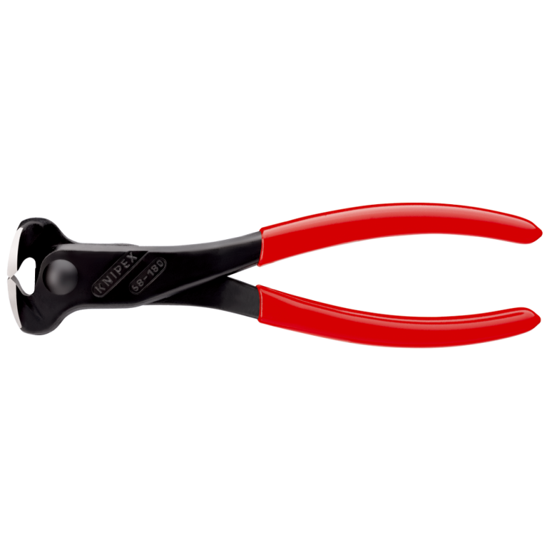KNIPEX 68 01 180 SB Pinza de corte frontal con mangos de plástico pavonada 180 mm (7.25'')