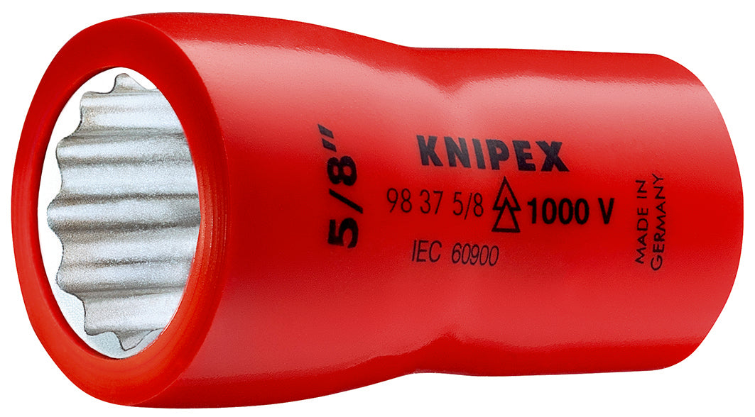 KNIPEX 98 37 9/16″ Dado doble hexagonal aislado 1000V de 9/16'' para cuadradillo de 3/8'' 47 mm