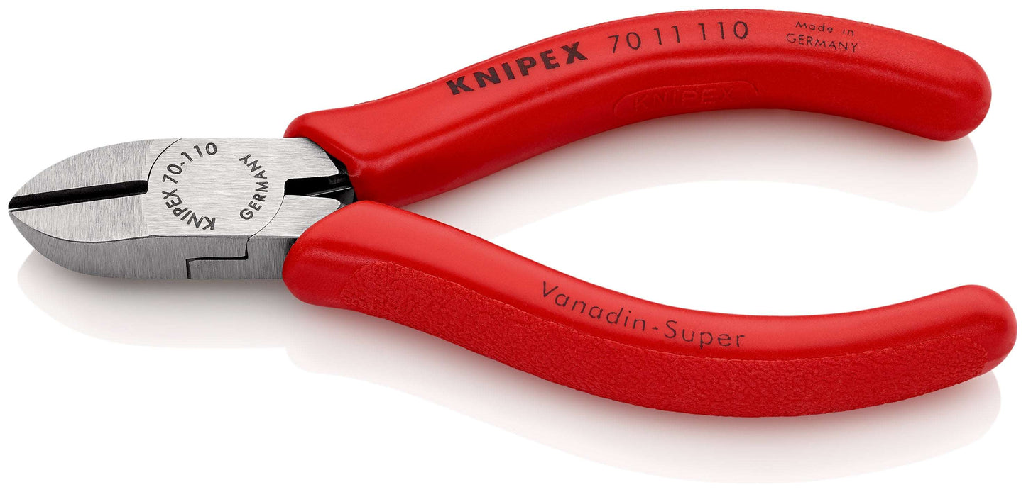 KNIPEX 70 11 110 Pinzas de corte diagonal con mangos de plástico acabado pavonado 110 mm