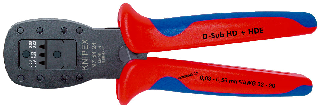 KNIPEX 97 54 24 Pinza para ponchar mini-conectores Ponchado en paralelo con mangos en dos componentes bruñido 190 mm