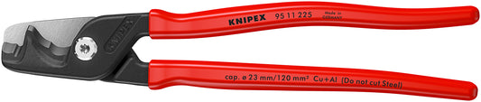 KNIPEX 95 11 225 StepCut® XL Cortacables con corte escalonado recubierto de plástico bruñido 229 mm