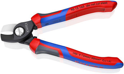 KNIPEX 95 12 165 Cortacables con mangos confort bruñido 179 mm