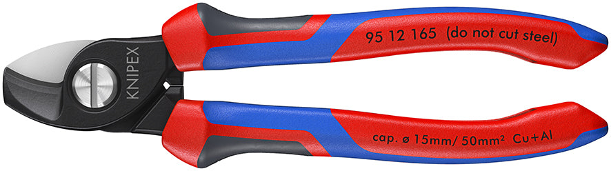 KNIPEX 95 12 165 Cortacables con mangos confort bruñido 179 mm