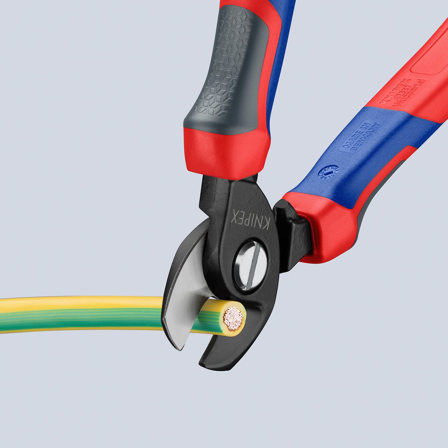 KNIPEX 95 12 165 Cortacables con mangos confort bruñido 179 mm