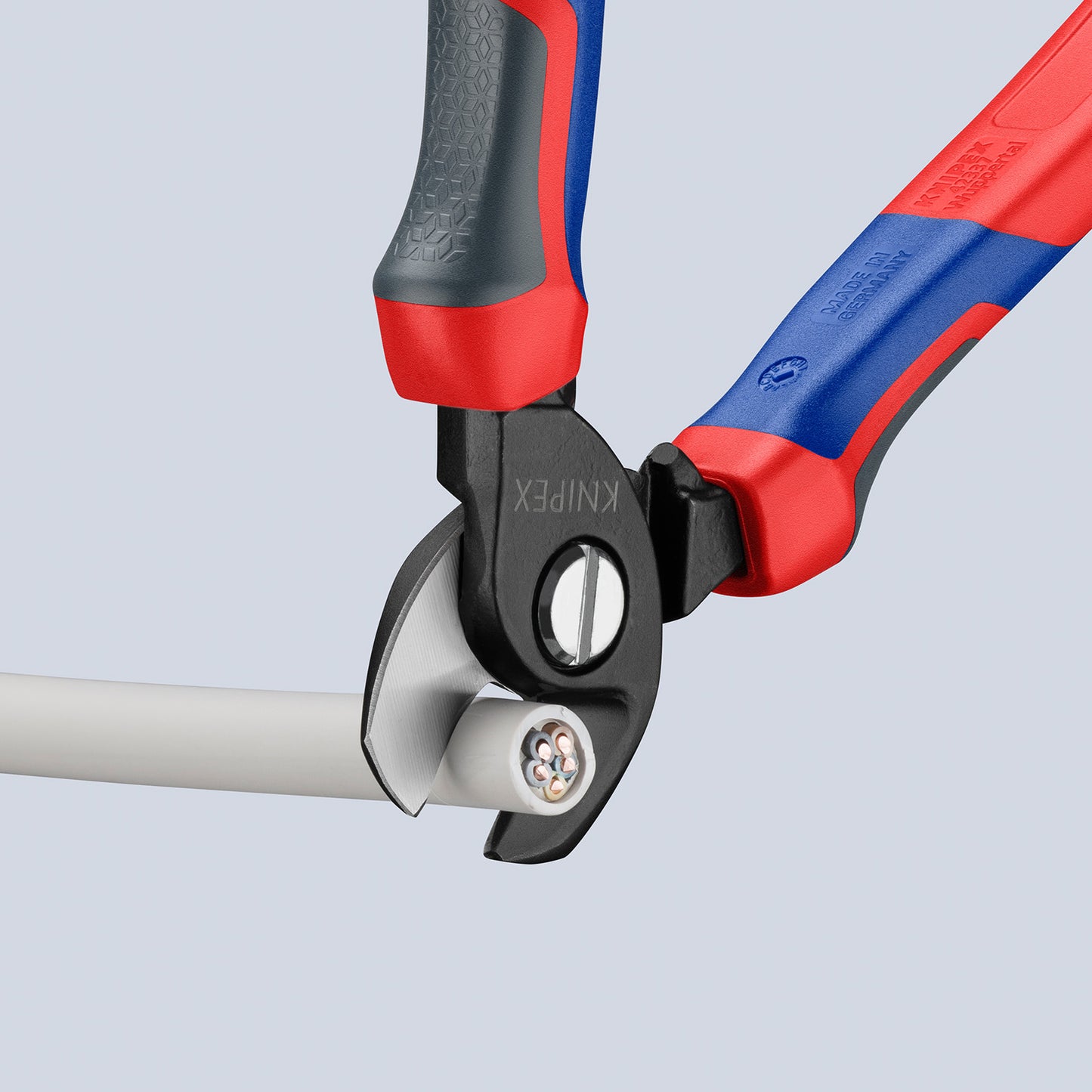KNIPEX 95 12 165 Cortacables con mangos confort bruñido 179 mm