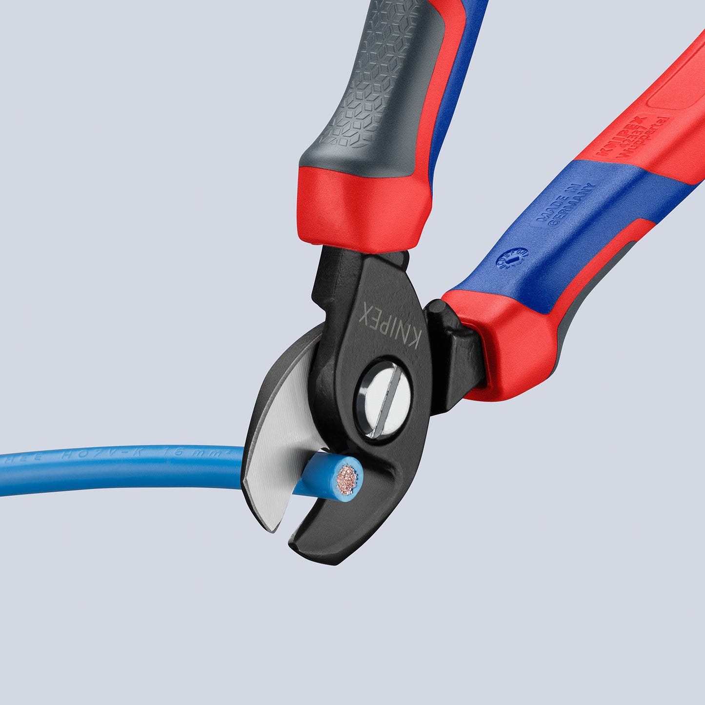 KNIPEX 95 12 165 Cortacables con mangos confort bruñido 179 mm