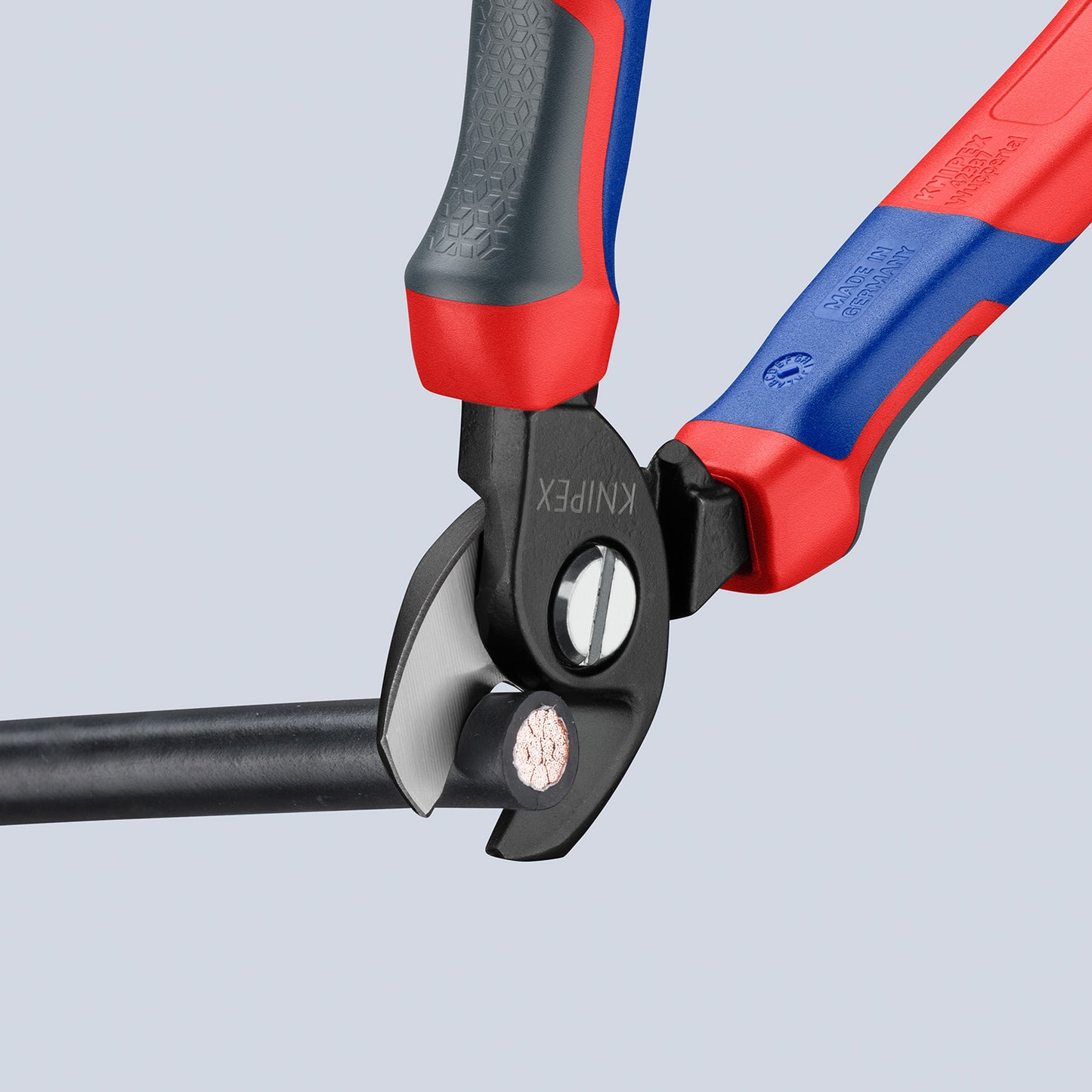 KNIPEX 95 12 165 Cortacables con mangos confort bruñido 179 mm