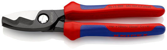 KNIPEX 95 12 200 Cortacables Con filo de corte doble Con fundas en dos componentes bruñido 200 mm