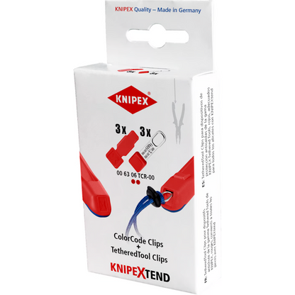 KNIPEX 00 63 06 TCR Kit de clips para sujeción de herramientas + clips clasificados por colores rojos (3 piezas de cada uno)