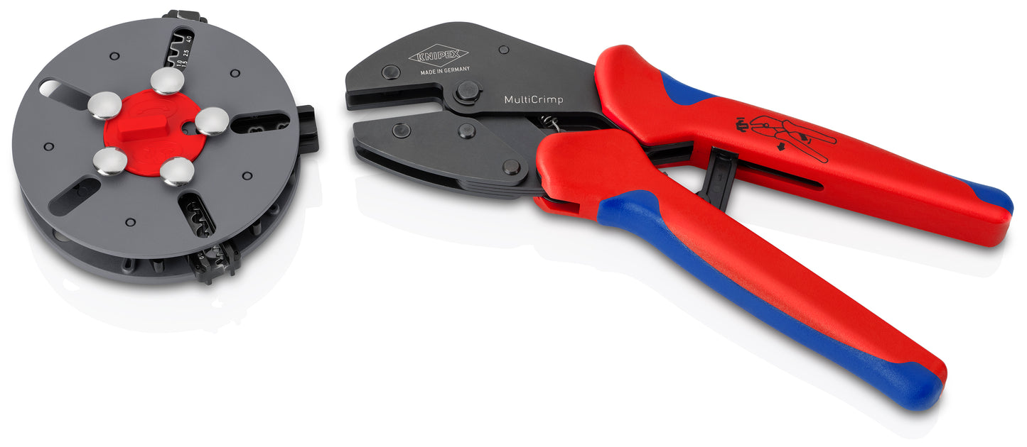 KNIPEX 97 33 03 MultiCrimp® Crimpadora con cargador de mordazas  250 mm